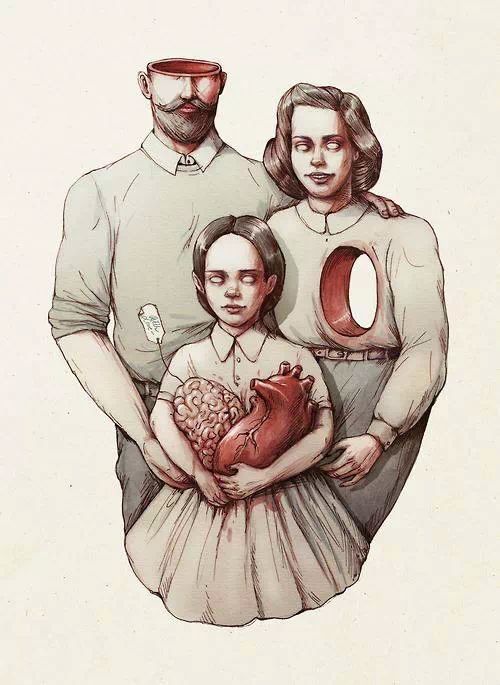  “The brain of my father, the heart of my mother.” 