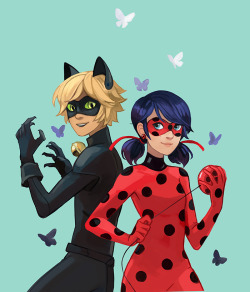 happydorid:  Ladybug and Cat Noir: most adorable