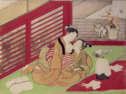 artofshunga - Isoda Koryusai (礒田湖龍斎; 1735–1790)Two women making...