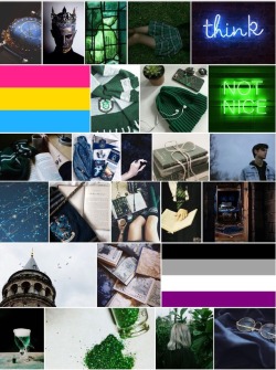lgbtq-moodboards:  Pansexual Slytherin and Asexual Ravenclaw Themed Moodboard For @tony-stark-is-bae    Made by @lgbtq-moodboards