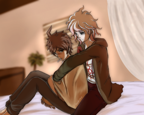 komahinasecretexchange:Artist: @frededork For: @nadisabug Prompt: One taking care of the other sic