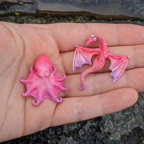 Dragons and octopi lapel pins are now in the shop and ready for their new homes!  Only 10 dragons ma