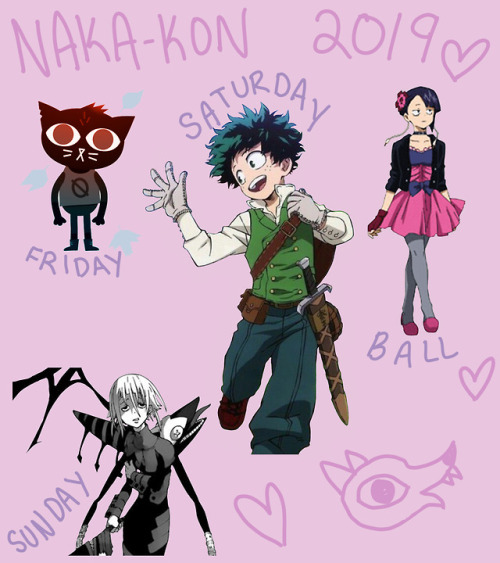 drywavelength: My Naka-kon 2019 lineup!! Look for me nerds