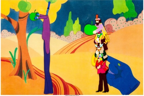 Original animation cels from The Beatles’ animated feature, Yellow Submarine (1968).