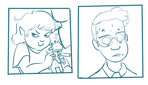 tazdelightful: [Comic transcript: Lup, an elf woman, is holding Lena, a half-elf toddler. Lena is ho