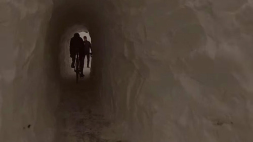 cyclingandwhiskey: Boston cyclists build a 40 foot snow tunnel for commuting. Source: mashable.com