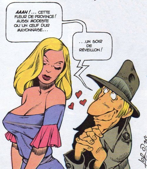 Panels from Fleur d’Asphalte (Asphalt Flower), a 1982 comic by French artist, Loro (1943-1998).(The 