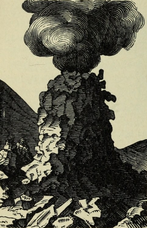 Cinder cone in eruption. Katechismus der Geologie. 1893.Internet Archive