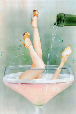 vintagegal:  Charlotte Olympia’s Veuve Clicquot campaign (via) 