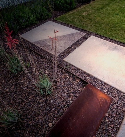 Landscape In PhoenixPhoto Of A Huge Contemporary Full Sun Backyard Formal Garden With A Fire Pit In Summer.
