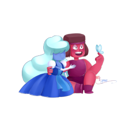 xluminaa: Ruby & Sapphire fanart, because