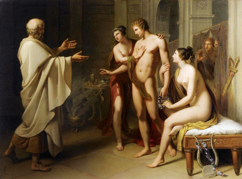 Socrates reproaching Alcibiades (feat. hetaira with butt) by Anton Petter