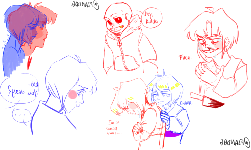 undertale related stuff ive done lately! (im aware of the third picture having some stuff inverted b