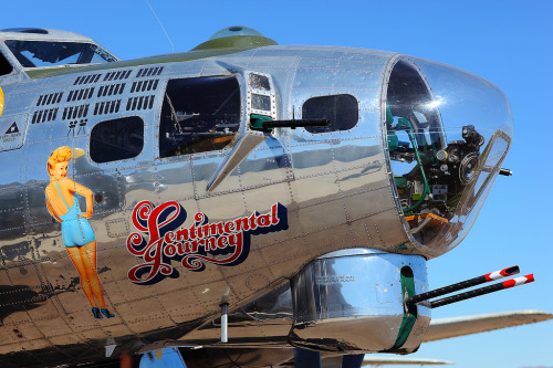 ritasv:  B-17G Sentimental Journey Front with Nose Art Closeup by Grant Brummett Photography 20 Million Views!“I took this photo of B-17G Sentimental Journey Front with Nose Art closeup at the CAF Hangar area of Falcon Field in Mesa Arizona April