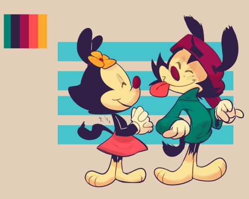 Lil Poses Redraw For Random Frames Of The Show, With Also A Random Color Palette From Pinterest