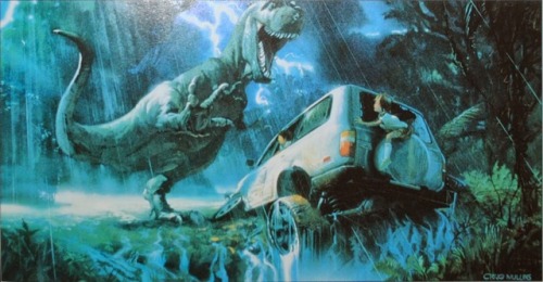 talesfromweirdland:Concept art for Jurassic Park (1993) by Craig Mullins (images 1 and 3), and David