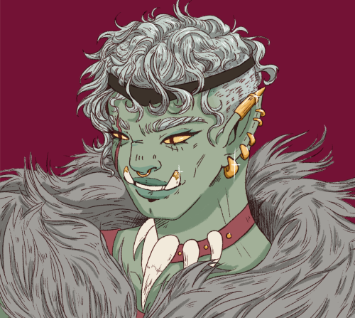 vossen-art:Twig Greyhammer - My Orc Druid princess PC in a homebrew D&amp;D campaign. I took so long