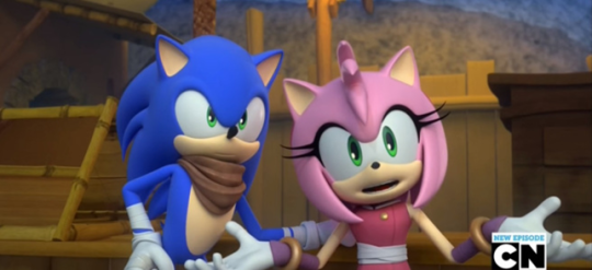 Sonamy! (Amy mistakes Boom Sonic :3 )