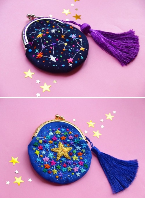 Sex sosuperawesome:  Embroidered Universe Purses, pictures