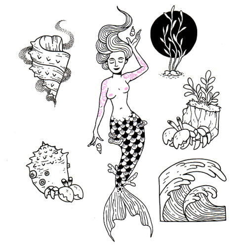 Tattoo Tuesday: OceanI’ve been super busy these past couple of weeks but here’s a new flash sheet!!t