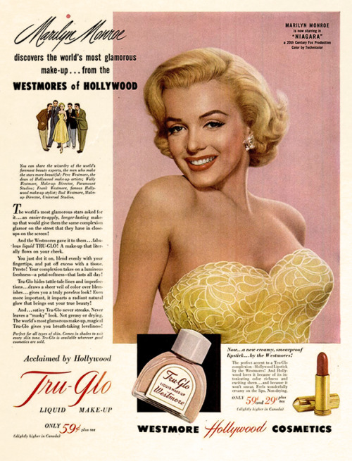 Marilyn Monroe for Westmore Cosmetics, 1952