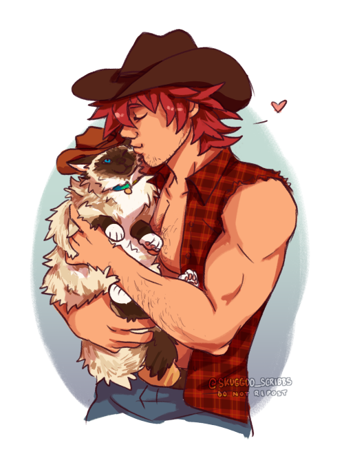 skuggoo-scribbs: Commission for @mahado-the-trucker-cat​ ❤️ Thank you so much for supporting my work