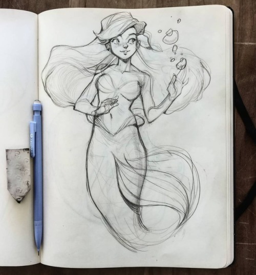 it’s #mermay! here’s my first sketch… my childhood hero, Ariel a.k.a the Little M