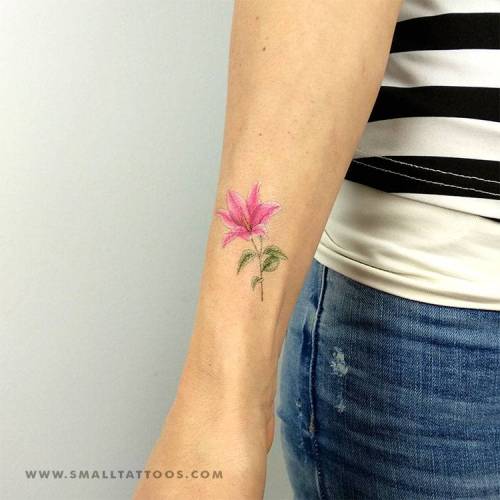 Tattoo uploaded by Jorge Z  Pink Lily Tattoo  Tattoodo