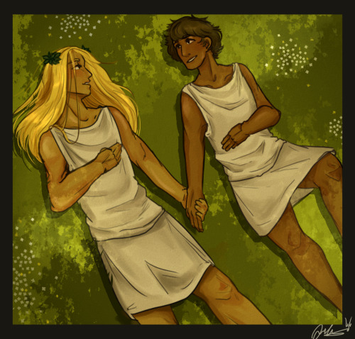 crowzep: Art collab with @joviilius !!! its Achilles and Patroclus being GAY (aka him and me) H