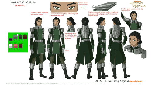  The Legend of Korra | Character Designs | Kuvira Artists: Ki Hyun Ryu, Bryan Konietzko, Angela Song Mueller, Christie Tseng, Christine Bian, Steve Hirt 