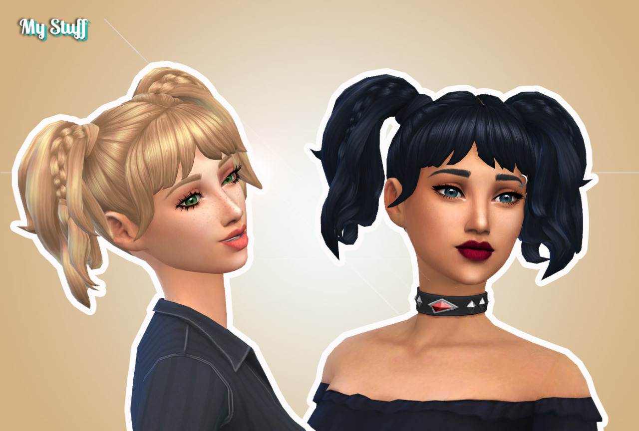 sims 4 custom content hair pigtails sims 4 custom content hair pigtails