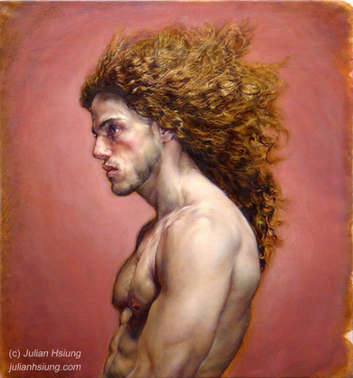 Alcide - Gang of Menseries by Julian Hsiung. Oil on Linen, 32" x 30".