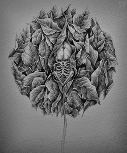 whitesoulblackheart:  Skulls & Leaves