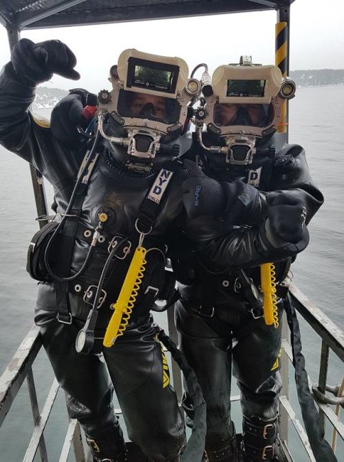 Diver buddy”s all suited up and sealed ready for action