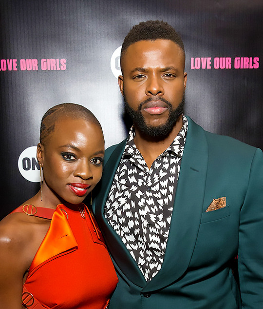 myfriendamy:  Danai Gurira with Chadwick Boseman and Winston Duke during the Danai