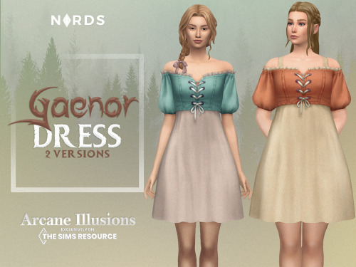 nords-sims:Gaenor Dress:Another one! This is a shorter version of Azenor Dress.Obviously, I made it 