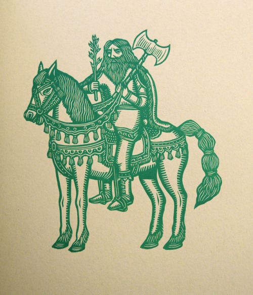 myimaginarybrooklyn:Artemio Rodríguez illustration for Sir Gawain and the Green Knight.