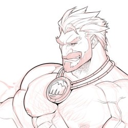 wonderluxuris:  Working on this. #leagueoflegend #lol #malcolmGraves #GravesTheOutlaw #bara #chest #bear #fanart #sketch #mangastudio #Patreon