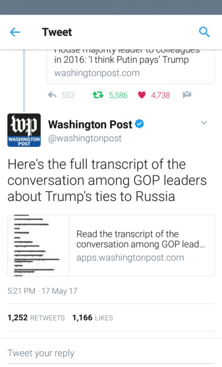 sale-aholic:Paul Ryan and The Republicans knew last year that trump was paid by Putin/Russia.Link to