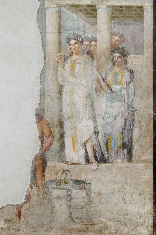 clodiuspulcher: Pompeian fresco from the first century of Iphigenia in Tauris, serving as a priestes