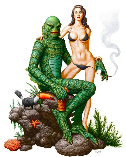 70s-pop-80s:The Creature from the Black Lagoon by  Miles Teves 