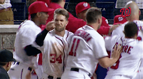 gfbaseball:  Bryce Harper gets ejected, then tells the umpire what he thinks after the walk-off - May 9, 2016 