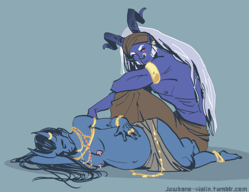 jawbone-violin:Pregnant harem Loki, and harem master Ranulfr (OC) for my friend at themstrawberries.