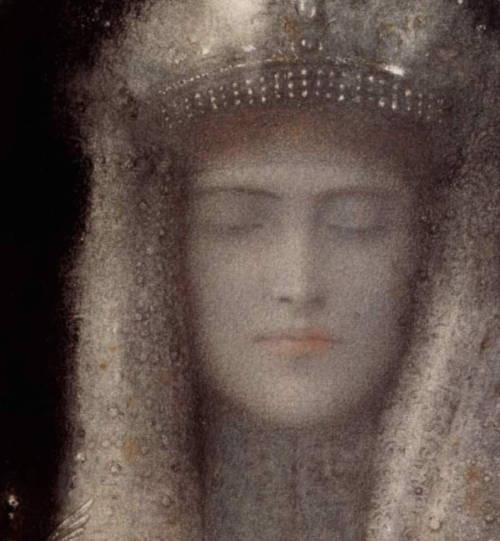 Detail from The Silver Tiara by Fernand Khnopff (1911)