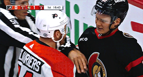 An Incredibly Long Suffering Claude Giroux Realising He Has To Go Rescue Timmy Again