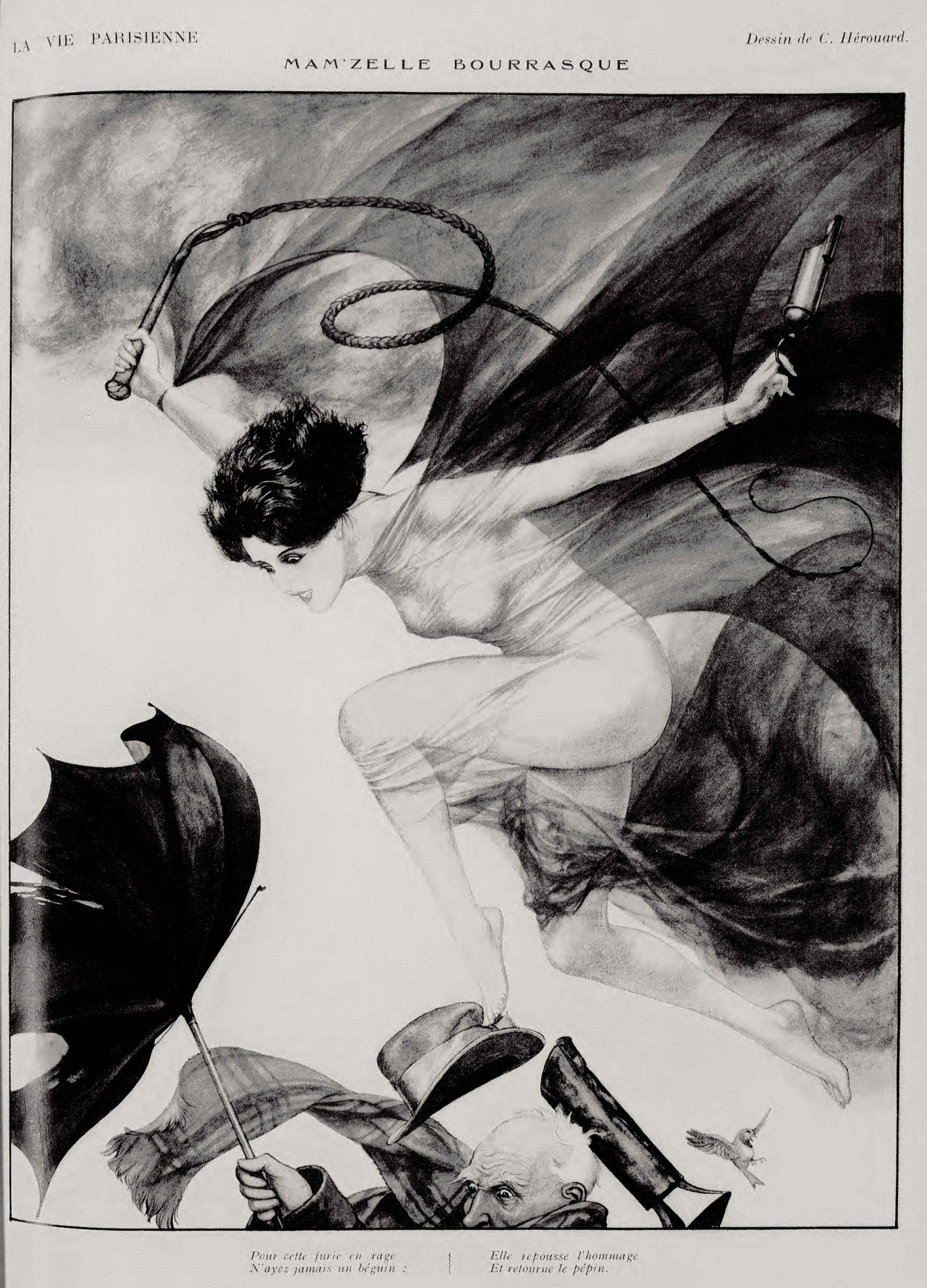 Chéri Hérouard (1881-1961), ‘Mam'zelle Bourrasque’, from “La Vie Parisienne”, February 27, 1926
Source