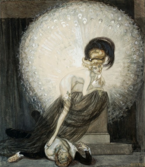 Franz von Bayros, The white peacock, c. 1900