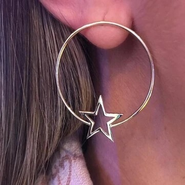 colorfultimetravelbeard:Earrings Silver Gold Ear Clip Moon Star Ear Stud Rhinestones Earrings for Wo