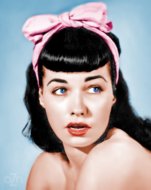 itssatanswh0reee:  Bettie Page rose to fame in the 1950s for her pin-up photos. She is often referre