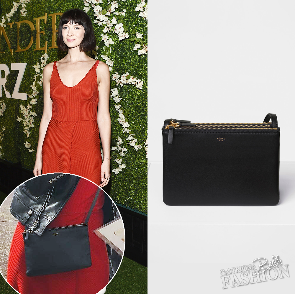 Caitriona Balfe Fashion — WHAT: Celine Trio Handbag in Black WHERE: Starz